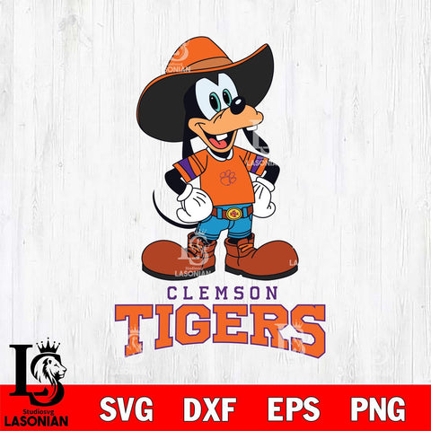 Clemson Tigers Goofy Cowboy Sport SVG DXF EPS PNG FILE,NCAA svg ,Football Digital Download,Instant Download, Silhouette