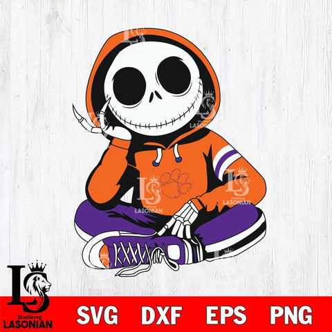 Clemson Tigers Jack Skellington halloween Svg Eps Dxf Png File, NCAA svg, Digital Download, Instant Download