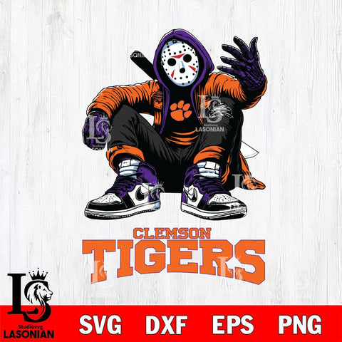 Clemson Tigers Jason Voorhees Halloween SVG Svg Eps Dxf Png File, Digital Download, Instant Download