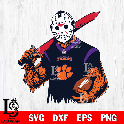 Clemson Tigers Jason Voorhees Horror 11 Svg Eps Dxf Png File, NCAA svg, Digital Download, Instant Download