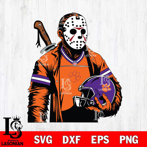 Clemson Tigers Jason Voorhees Horror 2 Svg Eps Dxf Png File, NCAA svg, Digital Download, Instant Download