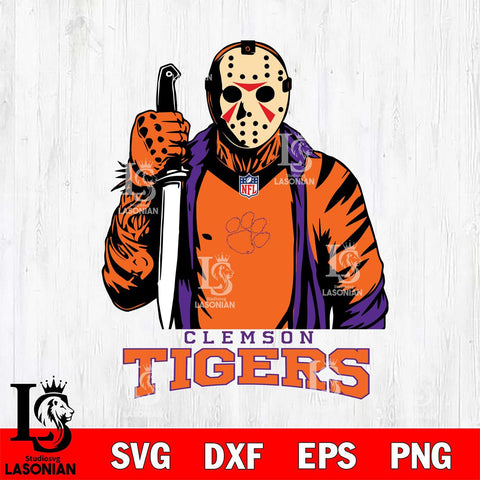Clemson Tigers Jason Voorhees Horror 3 Svg Eps Dxf Png File, NCAA svg, Digital Download, Instant Download