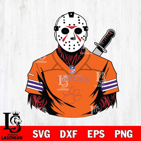 Clemson Tigers Jason Voorhees Horror 4 Svg Eps Dxf Png File, NCAA svg, Digital Download, Instant Download
