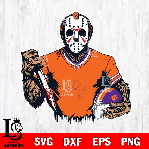 Clemson Tigers Jason Voorhees Horror 5 Svg Eps Dxf Png File, NCAA svg, Digital Download, Instant Download