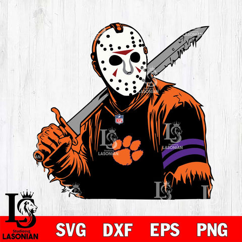 Clemson Tigers Jason Voorhees Horror 7 Svg Eps Dxf Png File, NCAA svg, Digital Download, Instant Download