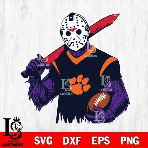 Clemson Tigers Jason Voorhees Horror Halloween 2 Svg Eps Dxf Png File, NCAA svg, Digital Download, Instant Download