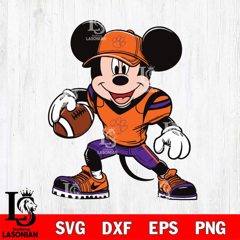 Clemson Tigers Mickey Mouse Svg Eps Dxf Png File, NCAA svg, Digital Download, Instant Download