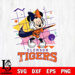Clemson Tigers Minnie Mouse Dancing SVG DXF EPS PNG FILE, NCAA File Cut,Digital Download,Instant Download