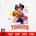 Clemson Tigers Minnie Mouse Sport SVG DXF EPS PNG FILE, NCAA File Cut,Digital Download,Instant Download