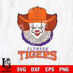 Clemson Tigers Pennywise Horror Sport 12 Svg Eps Dxf Png File, Digital Download