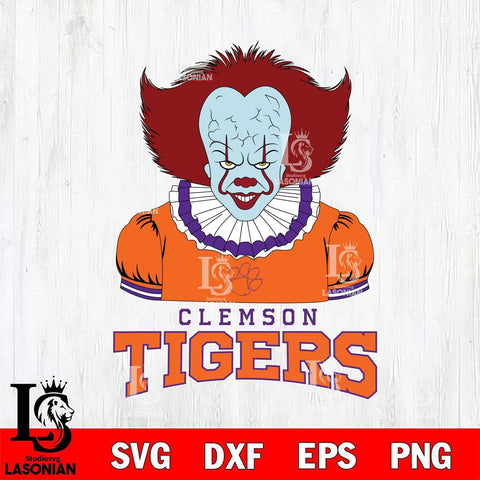 Clemson Tigers Pennywise Horror Sport 5 Svg Eps Dxf Png File, Digital Download