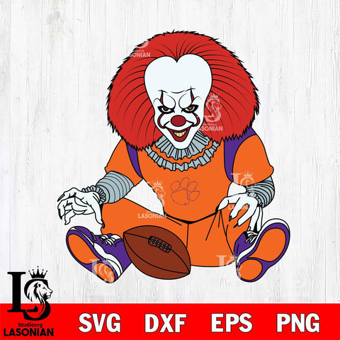Clemson Tigers Pennywise Horror Sport 6 Svg Eps Dxf Png File, Digital Download