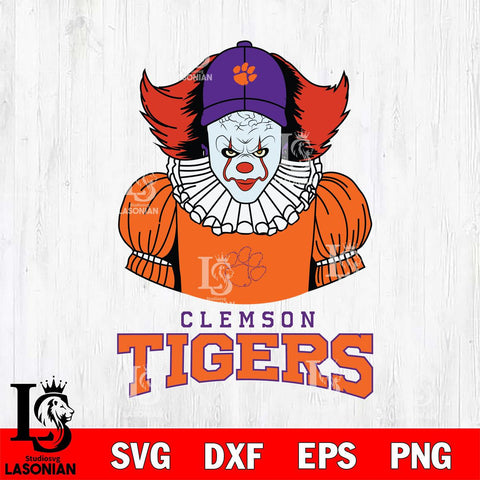 Clemson Tigers Pennywise Horror Sport 7 Svg Eps Dxf Png File, Digital Download