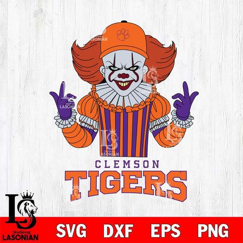 Clemson Tigers Pennywise Horror Sport 8 Svg Eps Dxf Png File, Digital Download