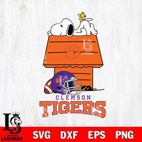 Clemson Tigers Snoopy Chill Football SVG DXF EPS PNG FILE,Snoopy File Cut, NCAA Digital Download,Instant Download,Christmas Silhouette