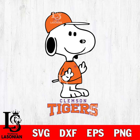 Clemson Tigers Snoopy Sport 8 Svg Eps Dxf Png File, Digital Download