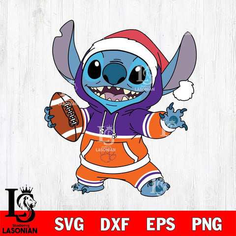 Clemson Tigers Stitch Football Christmas File Cut, NCAA SVG DXF EPS PNG FILE, Digital Download , Criucut , Silhouette