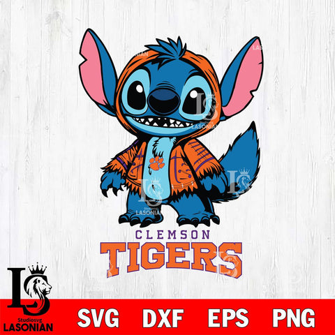 Clemson Tigers Stitch Halloween Svg Eps Dxf Png File, NCAA svg, Digital Download, Instant Download