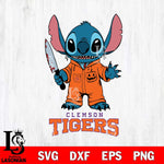 Clemson Tigers Stitch Horror 2 Svg Eps Dxf Png File, NCAA svg, Digital Download, Instant Download