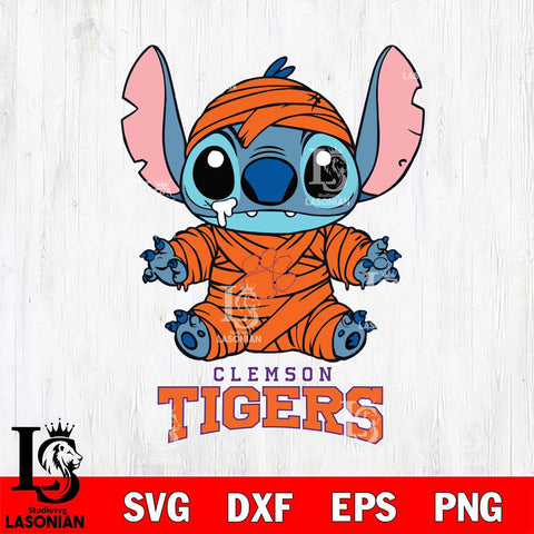 Clemson Tigers Stitch Mummy Svg Eps Dxf Png File, NCAA svg, Digital Download, Instant Download