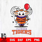 Clemson Tigers Stitch Pennywise Halloween Svg Eps Dxf Png File, Digital Download, Instant Download