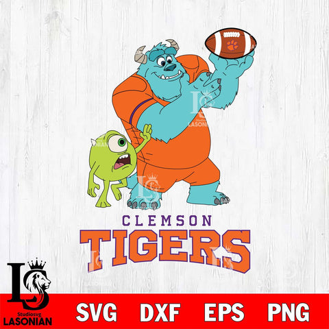 Clemson Tigers Sully & Mike Football Cricut,Christmas SVG DXF EPS PNG FILE, NCAA Digital Download,Instant Download, Silhouette