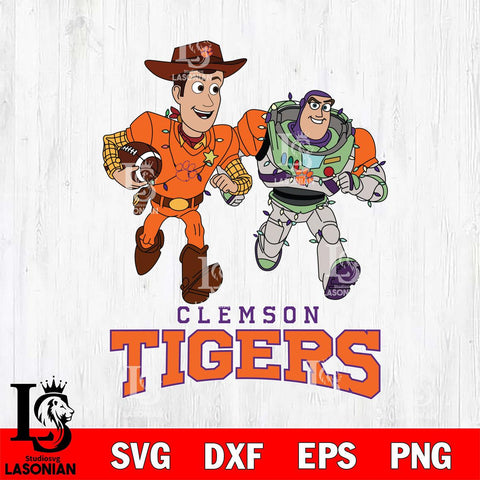 Clemson Tigers Woody & Buzz Lightyear Football Cricut,Christmas SVG DXF EPS PNG FILE, NCAA Digital Download,Instant Download, Silhouette