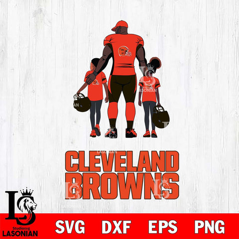 Cleveland Browns 3 Father and son Rugby SVG DXF EPS PNG FILE,NFL SVG, Father day Digital Download,Instant Download, Silhouette