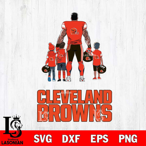 Cleveland Browns 4 Father and son Rugby SVG DXF EPS PNG FILE,NFL SVG, Father day Digital Download,Instant Download, Silhouette