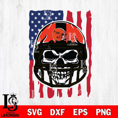 Cleveland Browns American Skull Helmet Svg Eps Dxf Png File, Digital Download, Instant Download