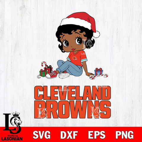 Cleveland Browns Betty Boop Christmas File Cut, NFL SVG DXF EPS PNG PDF File, Digital Download , Criucut , Silhouette