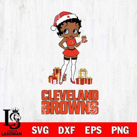 Cleveland Browns Betty Boop Christmas Gift File Cut, NFL SVG DXF EPS PNG PDF File, Digital Download , Criucut , Silhouette