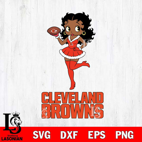 Cleveland Browns Betty Boop Christmas Rugby File Cut, NFL SVG DXF EPS PNG PDF File, Digital Download , Criucut , Silhouette