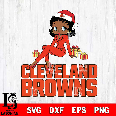 Cleveland Browns Betty Boop Christmas fan File Cut, NFL SVG DXF EPS PNG PDF File, Digital Download , Criucut , Silhouette
