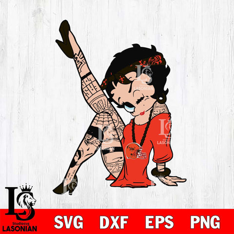 Cleveland Browns Betty Boop Tattoo Girl Svg Eps Dxf Png File, Digital Download, Instant Download