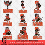Cleveland Browns Black Fan Girl Betty Boop Bundle 9 Svg Eps Dxf Png File, Digital Download, Instant Download