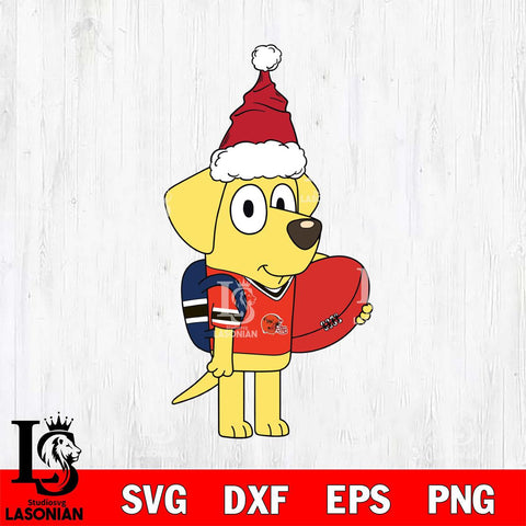 Cleveland Browns Bluey Lucky Christmas Svg Eps Dxf Png File, Digital Download, Instant Download