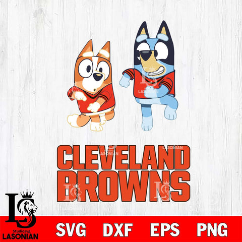 Cleveland Browns Bluey with Chilli Dance Svg Eps Dxf Png File, Digital Download, Instant Download