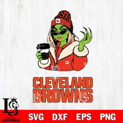 Cleveland Browns Boujee Grinch Girls Christmas Svg Eps Dxf Png File,Cricut svg files, Digital Download, Instant Download