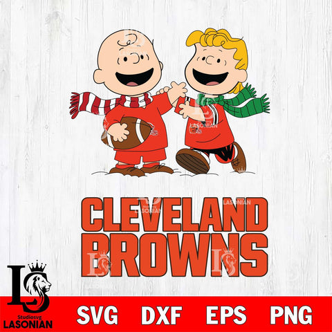 Cleveland Browns Charlie Brown & Linus Football Cricut,Christmas SVG DXF EPS PNG FILE, Digital Download,Instant Download, Silhouette