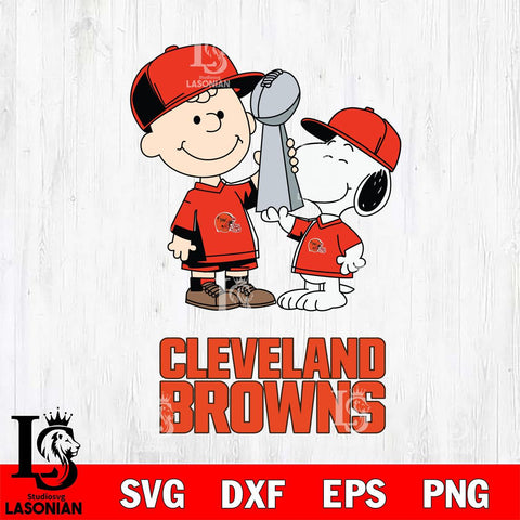Cleveland Browns Charlie Brown and Snoopy Champions Svg Eps Dxf Png File, NFL svg , Digital Download , Instant Download, Cricut File