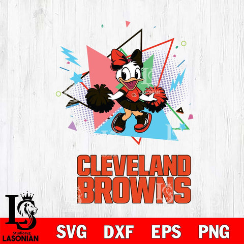 Cleveland Browns Cute Daisy Duck Cheerleader SVG DXF EPS PNG FILE, Disney Father day File Cut,Digital Download,Instant Download,Disney Svg Files