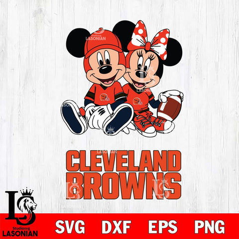 Cleveland Browns Disney Mickey And Minnie Football Svg Eps Dxf Png File, NFL svg , Digital Download , Instant Download, Cricut File