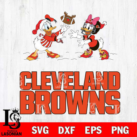 Cleveland Browns Donald Duck & Daisy Duck Football Cricut,Christmas SVG DXF EPS PNG FILE, Digital Download,Instant Download, Silhouette