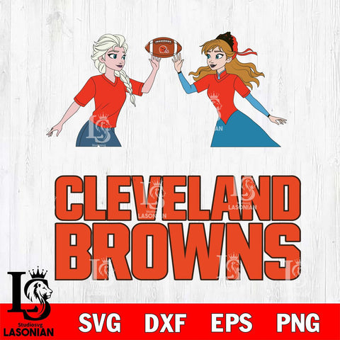 Cleveland Browns Elsa & Anna Football Cricut,Christmas SVG DXF EPS PNG FILE, Digital Download,Instant Download, Silhouette