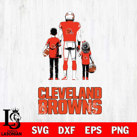Cleveland Browns Father And Child Football SVG DXF EPS PNG FILE,NFL SVG, Father day Digital Download,Instant Download, Silhouette