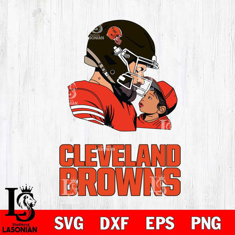 Cleveland Browns Father And Child Rugby SVG DXF EPS PNG FILE,NFL SVG, Father day Digital Download,Instant Download, Silhouette