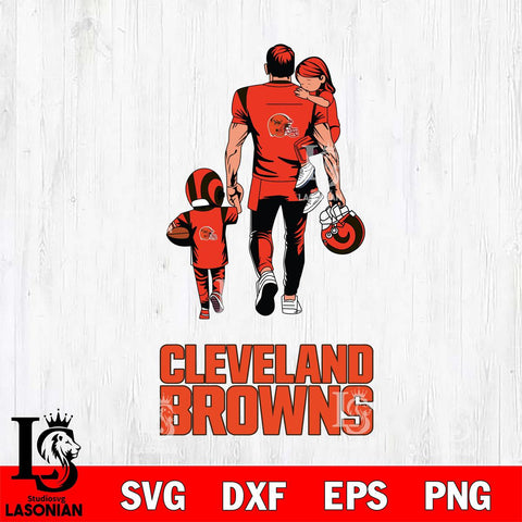 Cleveland Browns Father And Son Football SVG DXF EPS PNG FILE,NFL SVG, Father day Digital Download,Instant Download, Silhouette