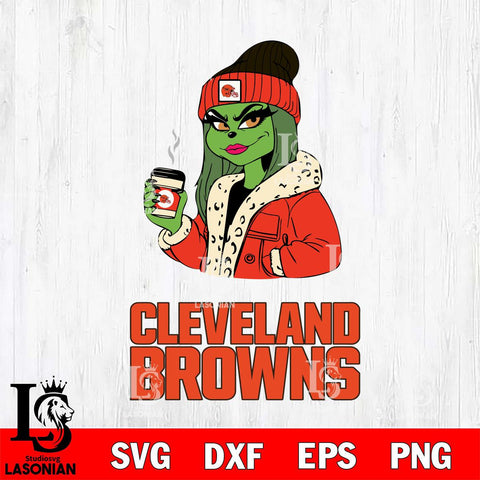 Cleveland Browns Girls Grinch Bougie Svg Eps Dxf Png File, Digital Download, Instant Download