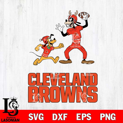 Cleveland Browns Goofy & Pluto Football Cricut,Christmas SVG DXF EPS PNG FILE, Digital Download,Instant Download, Silhouette